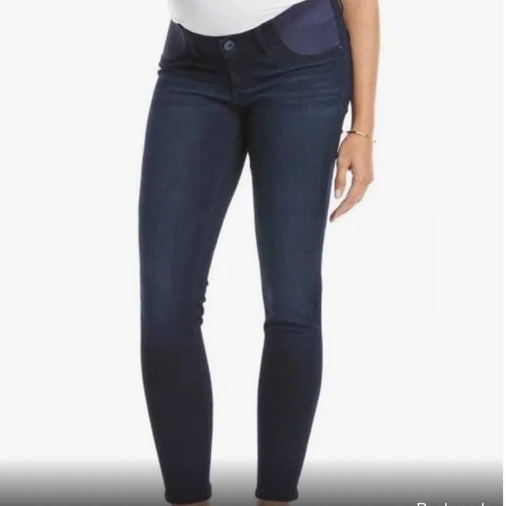DL1961 Emma Dark Wash Stretch Maternity Skinny Jeans Leggings Size 25 - Picture 1 of 7